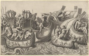 Speculum Romanae Magnificentiae: Battaglia navale, 16° secolo da Master of the Die