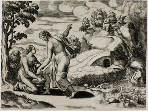 Venere Ordina a Psiche di Cercare Acqua da una Fontana Sorvegliata da Draghi da Master of the Die