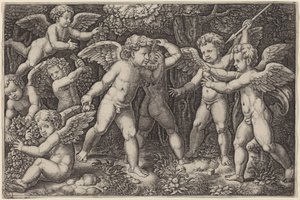Putti che Giocano da Master of the Die after Raphael