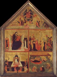Il Giudizio Universale, La Vergine e il Bambino con un vescovo santo e San Pietro Martire, ca. 1325 da Master of the Dominican Effigies