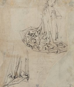 Figura femminile in ginocchio in preghiera da Master of the Drapery Studies
