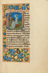 Iniziale G: Santa Barbara da Master of the Dresden Prayer Book