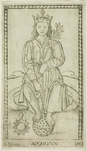 Apollo, tavola 20 da Apollo e le Muse da Master of the E Series Tarocchi