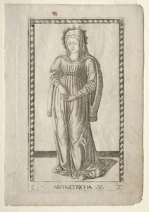 Aritmetica dai Tarocchi, serie C: Arti Liberali, #25, prima del 1467 da Master of the E Series Tarocchi