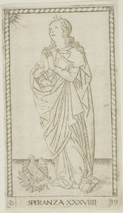 Speranza, tavola 39 da Genii e Virtù da Master of the E Series Tarocchi