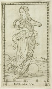 Polimnia, tavola quindici da Apollo e le Muse da Master of the E Series Tarocchi