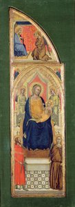 La Vergine e il Bambino in trono (olio su tavola) da Master of the Fabriano Altarpiece (attr. to)