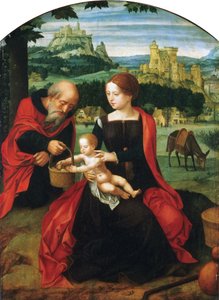 Il resto su La fuga in Egitto da Master of the Female Half Lengths