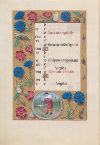 Ore della Regina Isabella la Cattolica, Regina di Spagna: Fol. 11v, Ottobre, c. 1500 da Master of the First Prayerbook of Maximillian