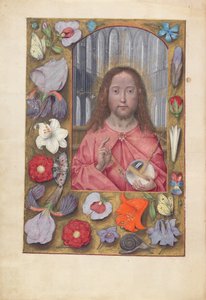 Ore della regina Isabella la Cattolica, regina di Spagna:  Fol. 14v, Salvator Mundi da Master of the First Prayerbook of Maximillian