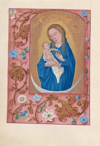 Ore della Regina Isabella la Cattolica, Regina di Spagna: Fol. 159v, Donna Vestita di Sole, c1500 da Master of the First Prayerbook of Maximillian