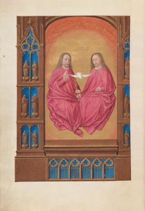 Ore di Isabella la Cattolica, regina di Spagna: Fol. 17v, La Trinità, c. 1500 da Master of the First Prayerbook of Maximillian