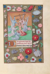 Ore della regina Isabella la Cattolica, regina di Spagna:  Fol. 50r, Cristo Bambino con gli strumenti della Passione da Master of the First Prayerbook of Maximillian