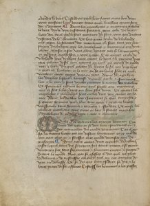 Iniziale storicizzata M: Ritratto a busto di uomo e donna da Master of the Geneva Boccaccio