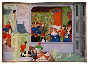Intervista di Riccardo II e il Duca di Gloucester, XIV secolo XV secolo da Master of the Harley Froissart