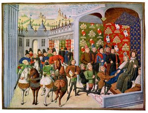 Re Enrico VI di Francia riceve gli inviati inglesi, XV secolo da Master of the Harley Froissart