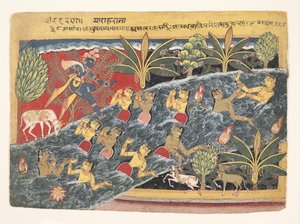 Le Gopi implorano Krishna di restituire i loro vestiti: Foglio dall