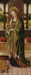 Trittico della Vergine e Bambino con due angeli, dettaglio di Santa Lucia dal pannello destro da Master of the Lee Triptych Master of the Lee Triptych