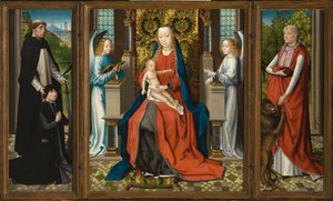 Trittico di Madonna con Bambino e angeli, donatore e patrono San Pietro Martire e San Girolamo.