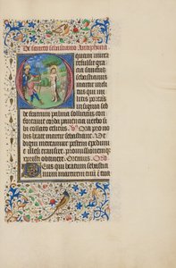 Iniziale O: Il martirio di San Sebastiano