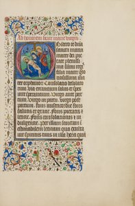 Iniziale O: La Pietà con San Giovanni Evangelista da Master of the Llangattock Hours