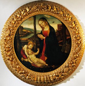 Madonna col Bambino e il piccolo San Giovanni Battista, dipinto attribuito al Maestro del Tondo Miller (fine XV secolo)