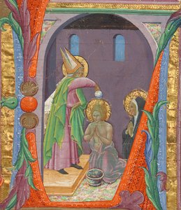 Iniziale L: Il battesimo di Sant