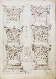 Sei capitelli, una lesena e due basi di colonne, c1512-1517 da Master of the Oxford Album