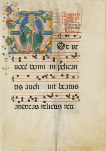 Foglio di manoscritto con la festa di Sant