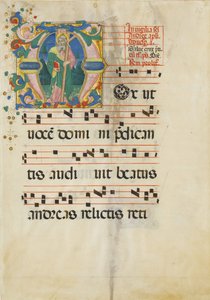 Foglio di manoscritto con la festa di Sant