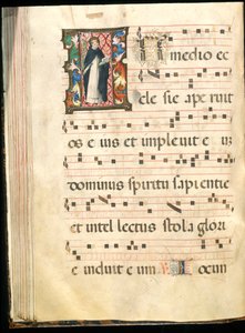 Folio da un graduale, fine XV secolo da Master of the Saluces Hours (attr. to)