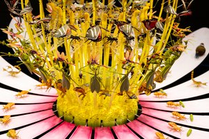 Equinox, 2021 (Acrilico, Circuito elettrico, Idraulica, Lacca, Motore, Vernice, Resina riciclata, Acciaio) da Mat Collishaw
