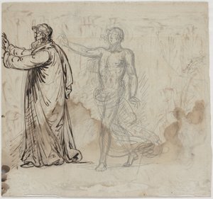 Tre figure (verso) da Mather Brown