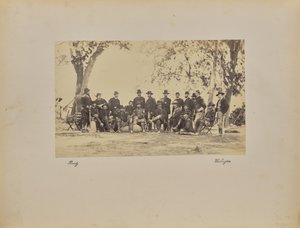 Burnside e il personale da Mathew B. Brady