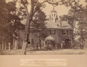 Fairfax Court House, Virginia, con soldati dell