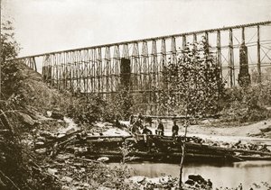 Ponte di Falling Water, Ferrovia di Nashville e Chattanooga, 1861-65 da Mathew B. Brady