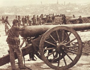 Artiglieria federale durante la guerra civile americana (1861-65) da Mathew Brady