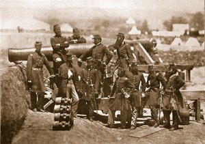 Generale Corcoran (estrema sinistra) e ufficiali del 69° Volontari di New York, 1861-65
