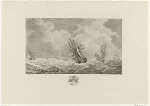 Flotta olandese nella tempesta, 1784 da Mathias de Sallieth