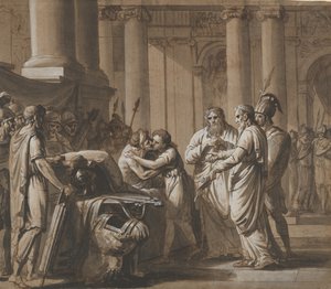 Scena dalla storia romana, raffigurante un giovane che riceve un