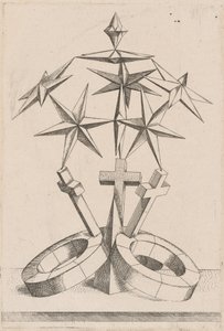 Una prospettiva di sette stelle bilanciate su tre croci da Mathis Zündt, after Hans Lencker