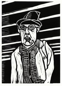 Uomo di Southwark, 2013 (linoleografia)