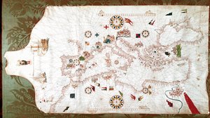 Mappa del Mar Mediterraneo (portolano) da Matteo Prunes