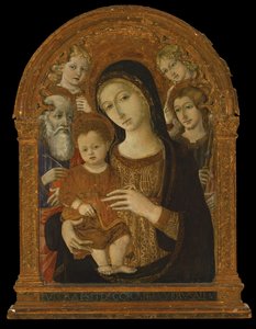 La Vergine e il Bambino tra i Santi Giovanni Evangelista, Giacomo e due Angeli, c.1480-1490 da Matteo di (c.1430 95) Giovanni
