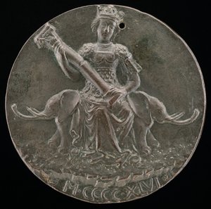 Fortezza che tiene una colonna rotta (retro), 1446