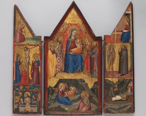 Madonna col Bambino in trono con santi... , e sotto la Natività..., ca. 1380-90 da Matteo di Pacino