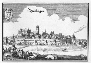 Böblingen - estratto da Topographia Sueviae (Svevia)