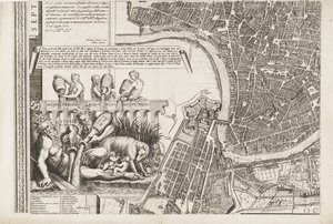 Mappa di Roma. Parte inferiore sinistra da Matthaus Greuter
