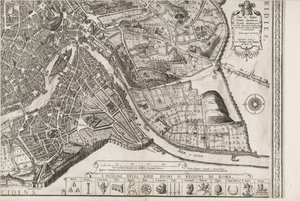 Mappa di Roma. Parte Inferiore Destra da Matthaus Greuter
