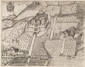 Veduta di Frascati e dintorni da Matthaus Greuter